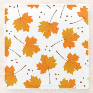 Ahornspiegel: Cartoon Herbstleaves Glasuntersetzer