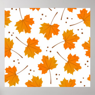 Ahornspiegel: Cartoon Herbstleaves Poster