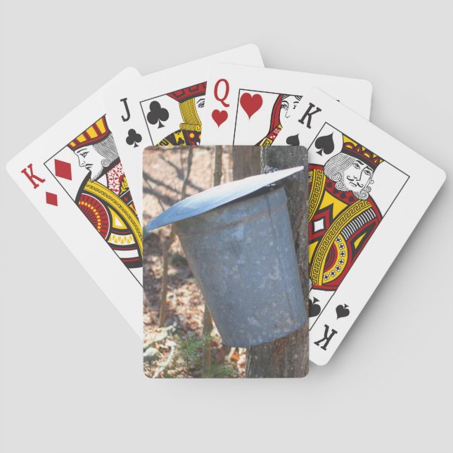 Ahornzuckerklemme auf Baumnatur Spielkarten (Rückseite)