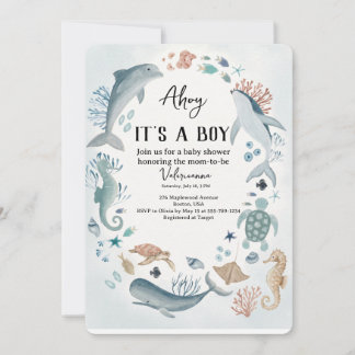 Ahoy Baby Shower Einladung Nautisches Thema