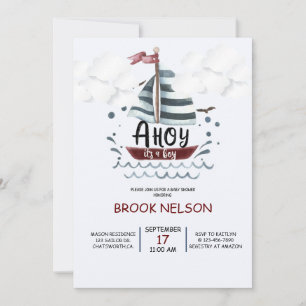 AHOY, BABY SHOWER, ES IST EINE JUNGE, NAUTISCHE DU