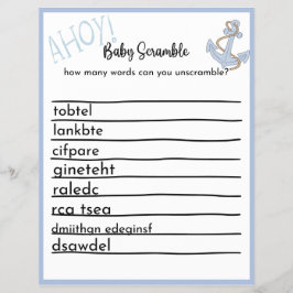 Ahoy Baby Shower Game Flyer
