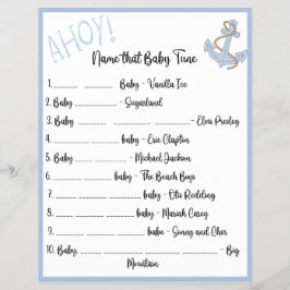 Ahoy Baby Shower Game Flyer