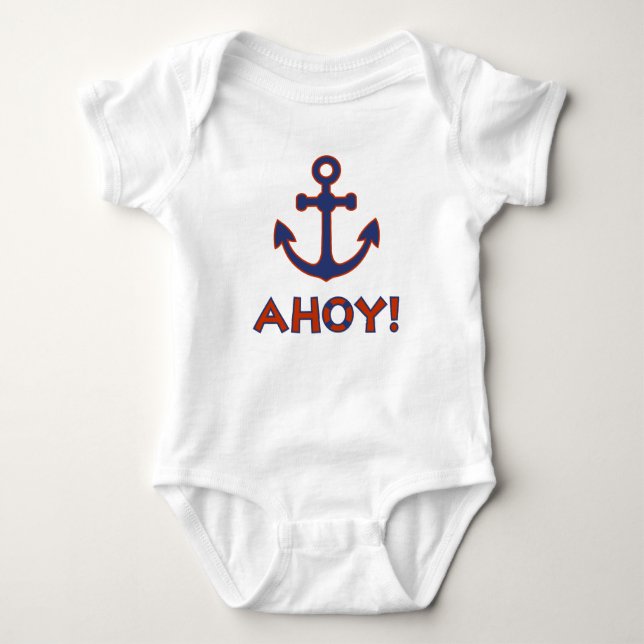 AHOY! Buoy + Ankerdesign Red+Blue Baby Strampler (Vorderseite)