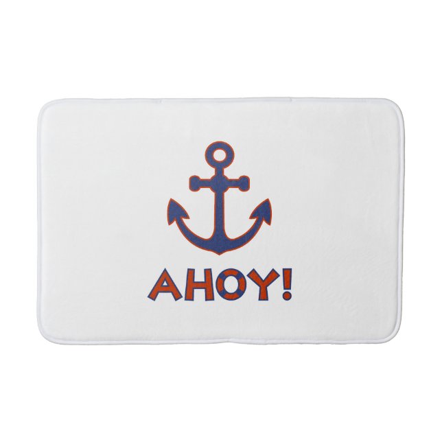 AHOY! Buoy + Ankerdesign Red+Blue Badematte (Vorderseite)