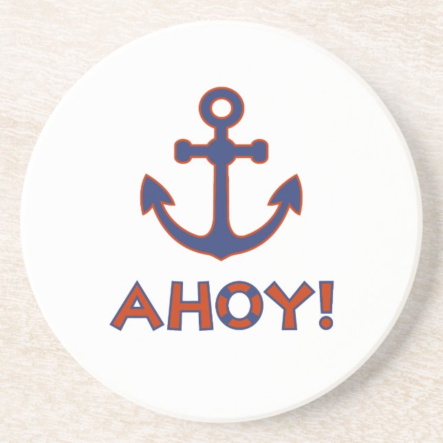 AHOY! Buoy + Ankerdesign Red+Blue Getränkeuntersetzer (Vorne)