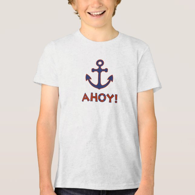 AHOY! Buoy + Ankerdesign Red+Blue Tri-Blend Shirt (Vorderseite)