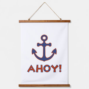 AHOY! Buoy + Ankerdesign Red+Blue Wandteppich Mit Holzrahmen