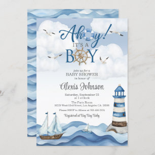 Ahoy c'est un Baby shower garçon Invitation