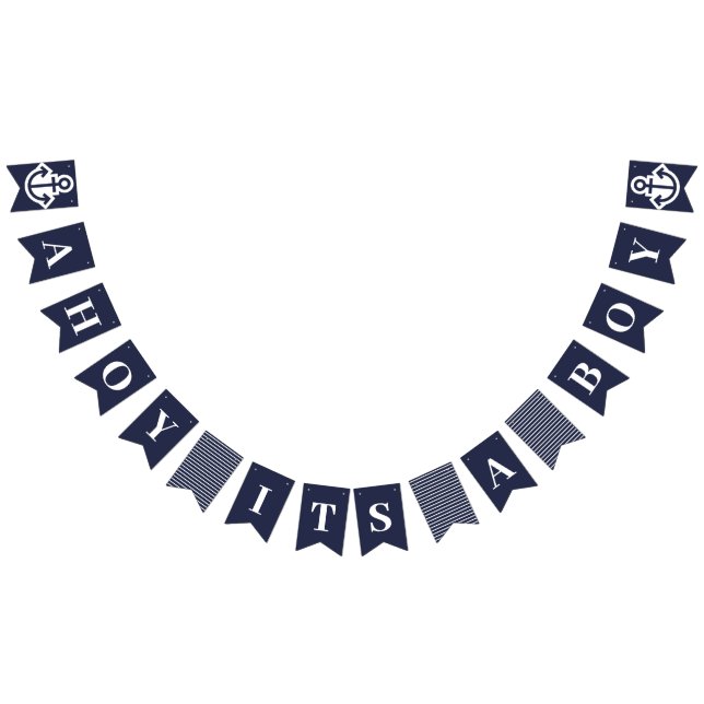 Ahoy C'Est Un Garçon Drapeaux De Bunting Nautique (Tout)