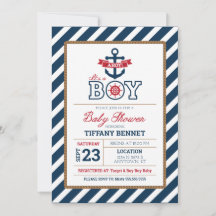 Ahoy C'est UN GARÇON ! Invitation baby shower