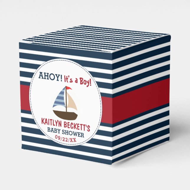 Ahoy! Das ist ein Junge! Babydusche für Nautical B Geschenkschachtel (Vorderseite)