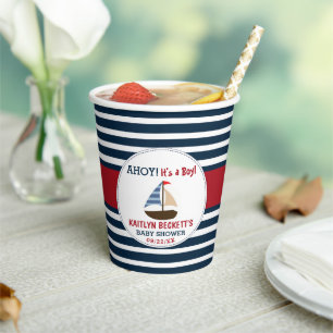 Ahoy! Das ist ein Junge! Babydusche für Nautical B Pappbecher