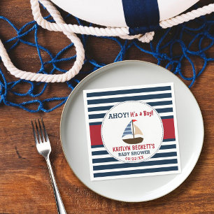 Ahoy! Das ist ein Junge! Babydusche für Nautical B Serviette