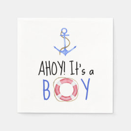 Ahoy! Das ist ein Junge! Kinderdusche Serviette