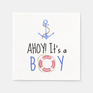 Ahoy! Das ist ein Junge! Kinderdusche Serviette