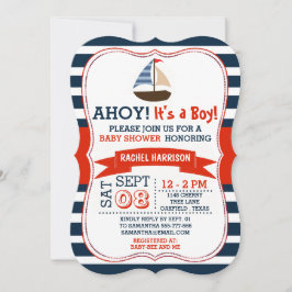 Ahoy! Das ist ein Junge! Nautical Boat Baby Showei Einladung