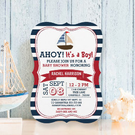 Ahoy! Das ist ein Junge! Nautical Boat Baby Showei Einladung