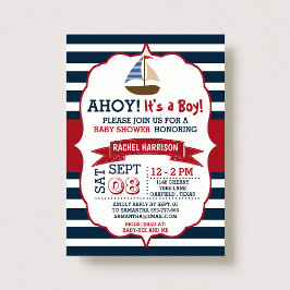 Ahoy! Das ist ein Junge! Nautical Boat Baby Showei Einladung