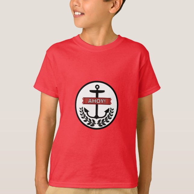 Ahoy - Der grundlegende T - Shirt von Kindern (Vorderseite)