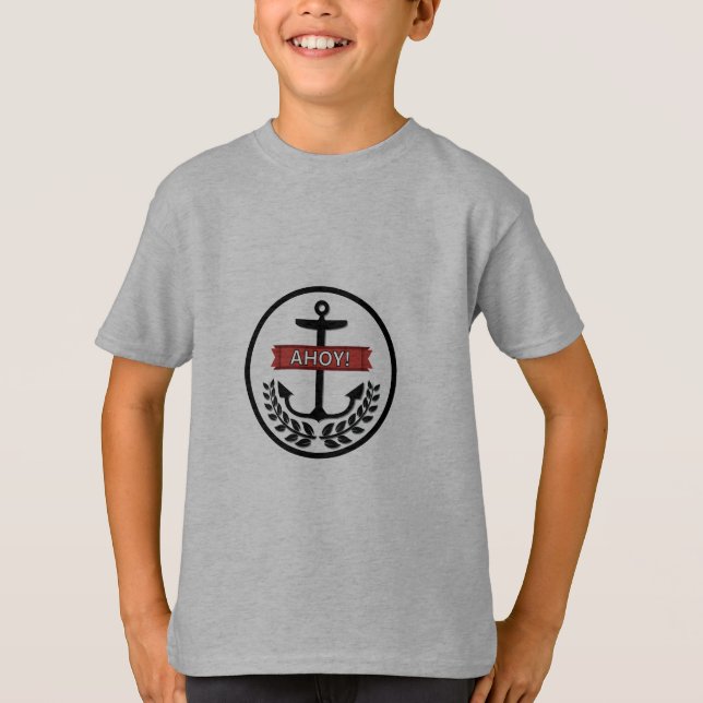 Ahoy - Der grundlegende T - Shirt von Kindern (Vorderseite)