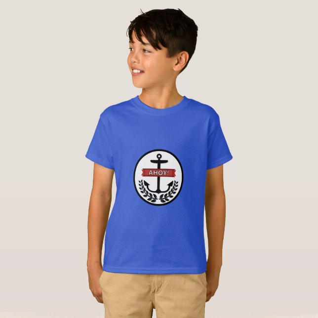 Ahoy - Der grundlegende T - Shirt von Kindern (Vorne ganz)