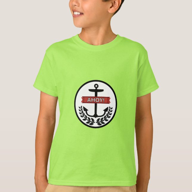 Ahoy - Der grundlegende T - Shirt von Kindern (Vorderseite)