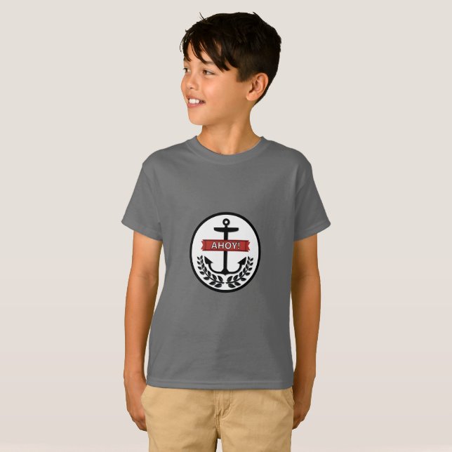 Ahoy - Der grundlegende T - Shirt von Kindern (Vorne ganz)