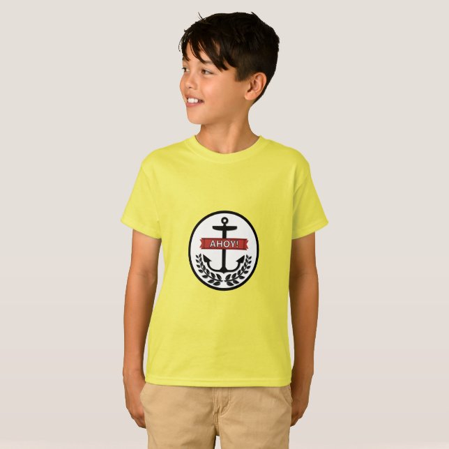 Ahoy - Der grundlegende T - Shirt von Kindern (Vorne ganz)