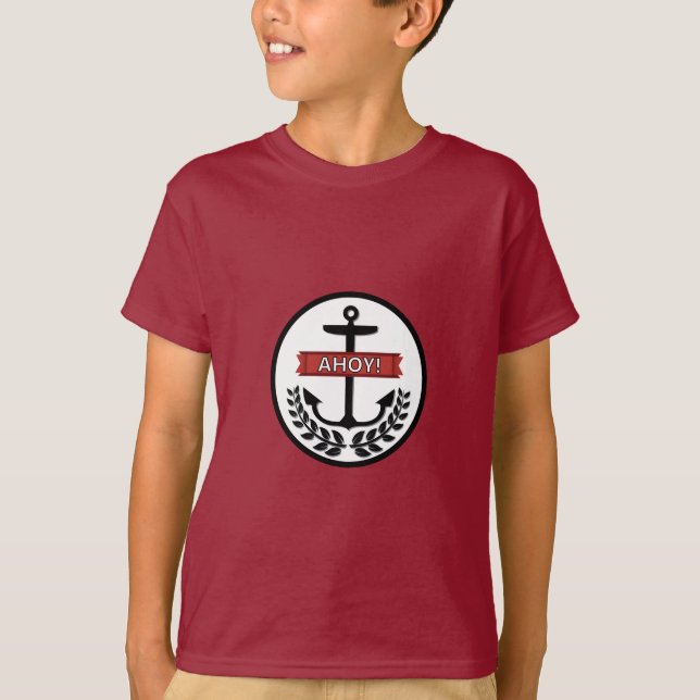 Ahoy - Der grundlegende T - Shirt von Kindern (Vorderseite)