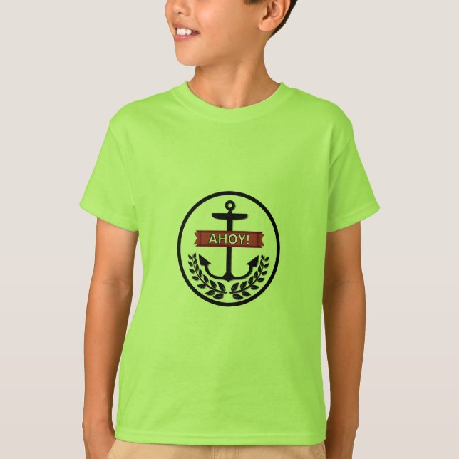 Ahoy - Der grundlegende T - Shirt von Kindern (Vorderseite)