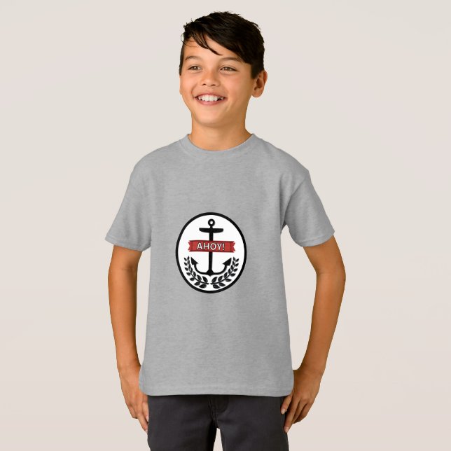 Ahoy - Der grundlegende T - Shirt von Kindern (Vorne ganz)