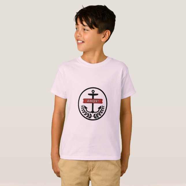 Ahoy - Der grundlegende T - Shirt von Kindern (Vorne ganz)