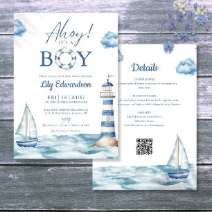 Ahoy, ein Junge! Maritime Babyparty - Alles in ein Einladung