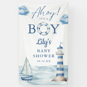 Ahoy, ein Junge, Willkommen zur Babyparty Banner
