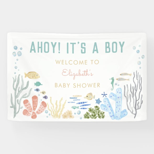 Ahoy! Es ist ein Baby-Dusche Willkommen Banner (Horizontal)