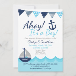 Ahoy! Es ist ein Baby Nautical Sailor Baby Shower  Einladung