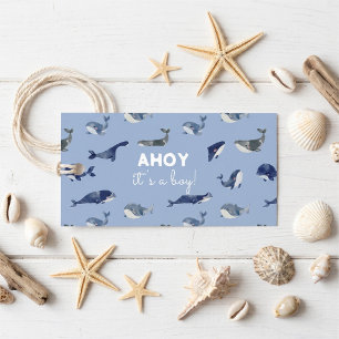 Ahoy, es ist ein Blauwal-Baby-Party Geschenkanhänger