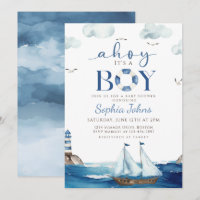 Ahoy Es ist ein Boy Blue Boat Nautical Babydusche