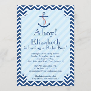 Ahoy Es ist ein Boy Nautical Sailboat Boy Baby Dus Einladung
