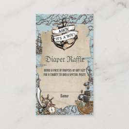 Ahoy Es ist ein Boy Pirate Baby Dusche Windel Begleitkarte