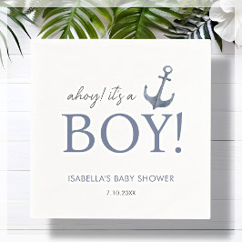 Ahoy! Es ist ein Junge | Babydusche Serviette