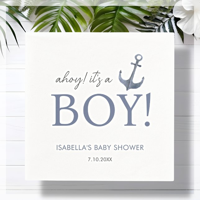 Ahoy! Es ist ein Junge | Babydusche Serviette (Von Creator hochgeladen)