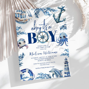 Ahoy, es ist ein Junge, Nautical Baby Shower Einladung