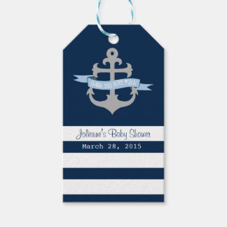 Ahoy es ist ein Junge Nautical Gevor Tags Navy Blu Geschenkanhänger