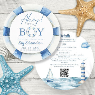 Ahoy, es ist ein Junge, nautische Babyparty alles Einladung
