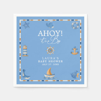 Ahoy, es ist ein Junge, nautische Matrosen-Ozean-B Serviette