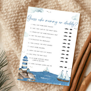 Ahoy, es ist ein Junge, nautisches Ratespiel Mummy