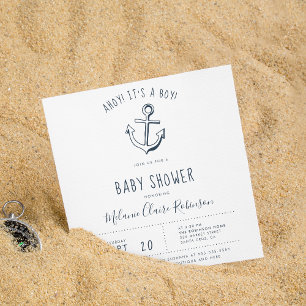 Ahoy! Es ist ein Junge! Quadratische Babyparty-Ein Einladung