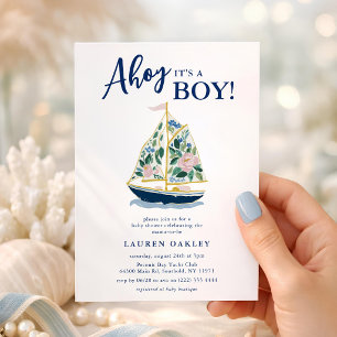 Ahoy, es ist ein Junge! Riviera-Küsten-Baby-Party Einladung